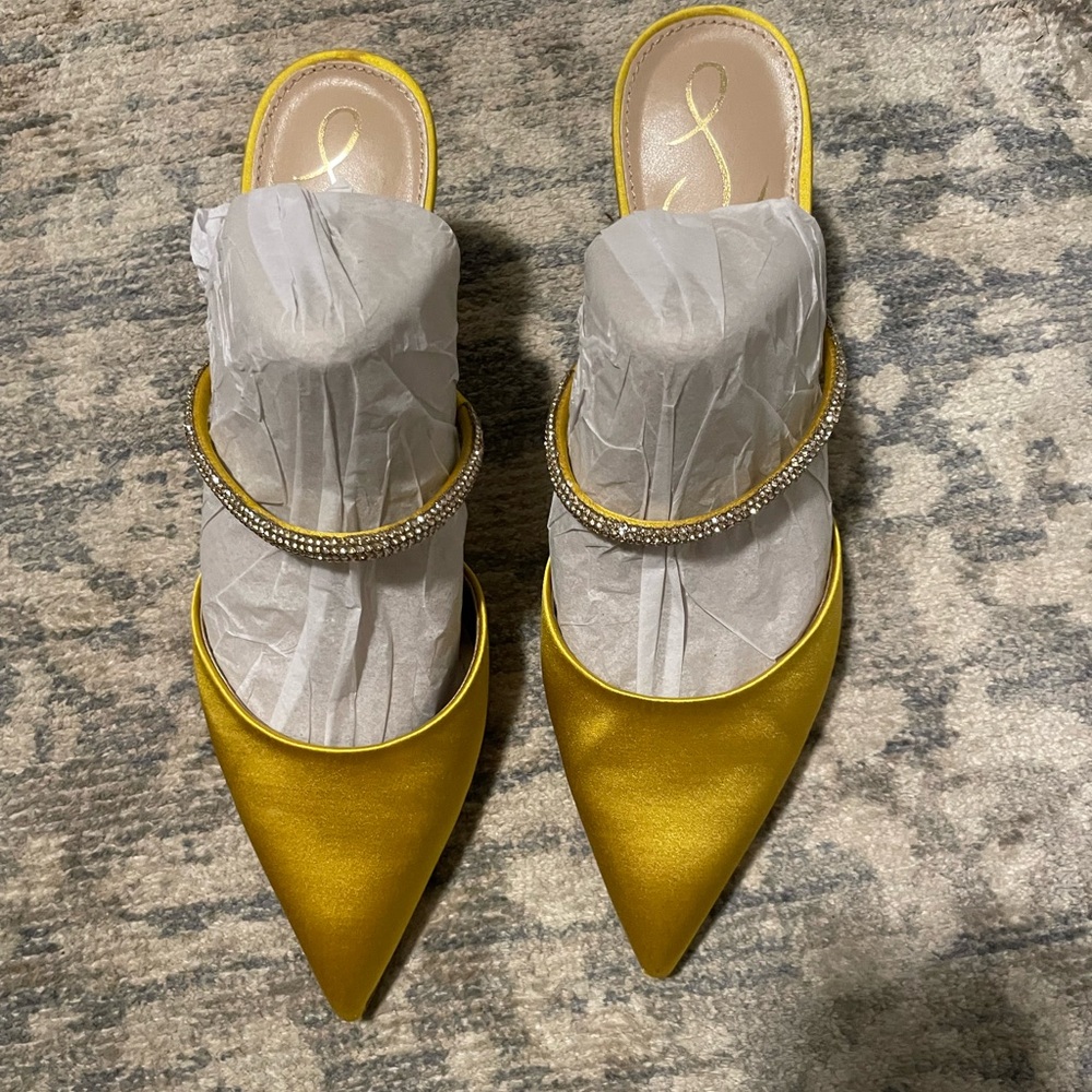 Sam Edelman Yellow Satin Mule